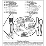 Whatã‚Â´s On Your Thanksgiving Plate?   Esl Worksheetlina Therese With Regard To My Thanksgiving Plate Worksheet