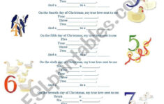 12 Days Of Christmas. Worksheet – Worksheets Library pertaining to 12 Days Of Christmas Worksheets