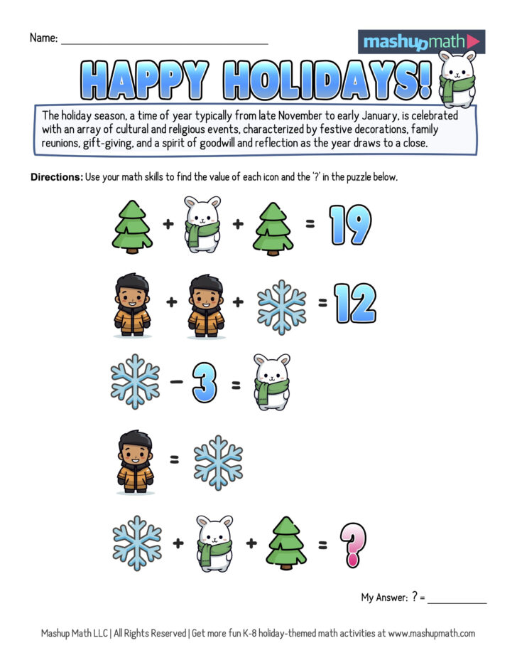 12 Days of Christmas Math Worksheets Answers 12 Days of Christmas Math Worksheets Answers