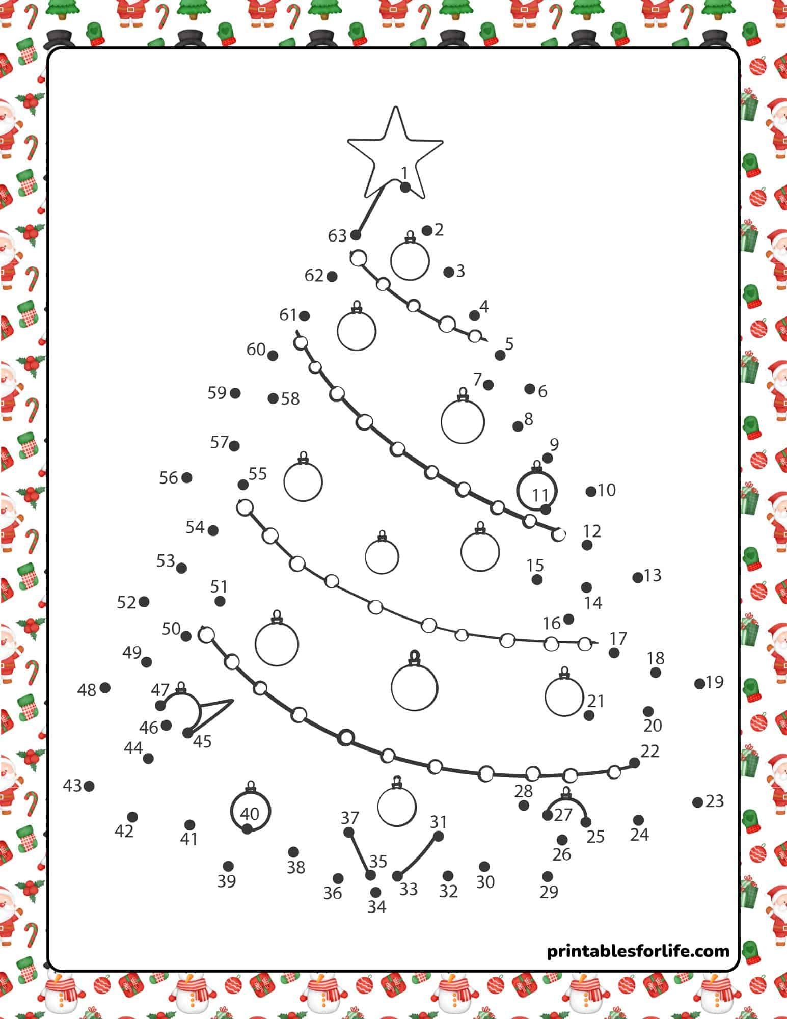 12 Free Christmas Dot To Dot Worksheets (Connect The Dots) for Free Christmas Connect the Dots Worksheets Printable