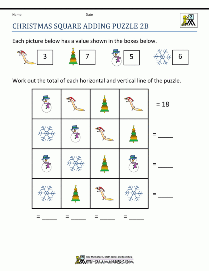 Christmas Worksheets 2nd Grade
