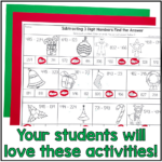 3 Digit Subtraction With Regrouping Christmas Math Worksheets With Subtraction With Regrouping Christmas Worksheets