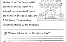 50 Christmas Reading Comprehension Printable - Kindergarten - First Grade -  Worksheets - Instant Download Fluency Worksheet English Learing inside Christmas Story Reading Comprehension Worksheets