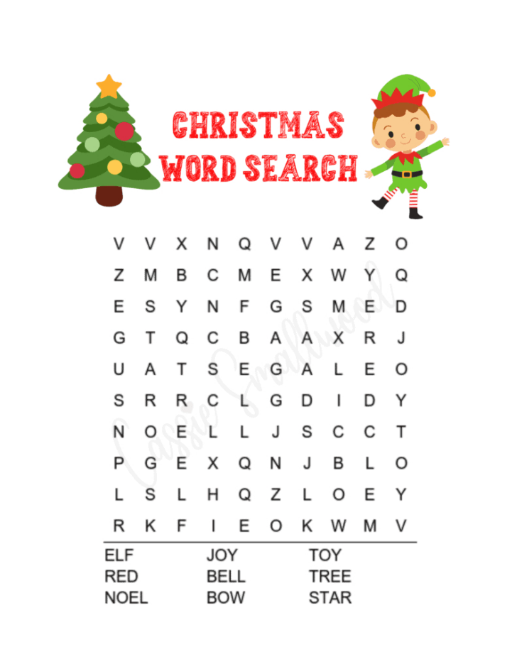 Word Search Worksheets Christmas
