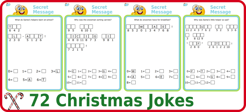 Christmas Hidden Message Worksheets | Lyana Worksheets