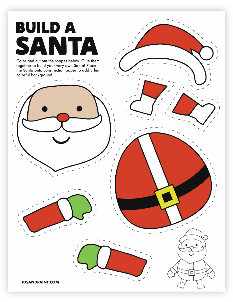 8 Free Printable Christmas Themed Cut And Paste Projects - Pjs And regarding Color Cut and Paste Christmas Worksheets