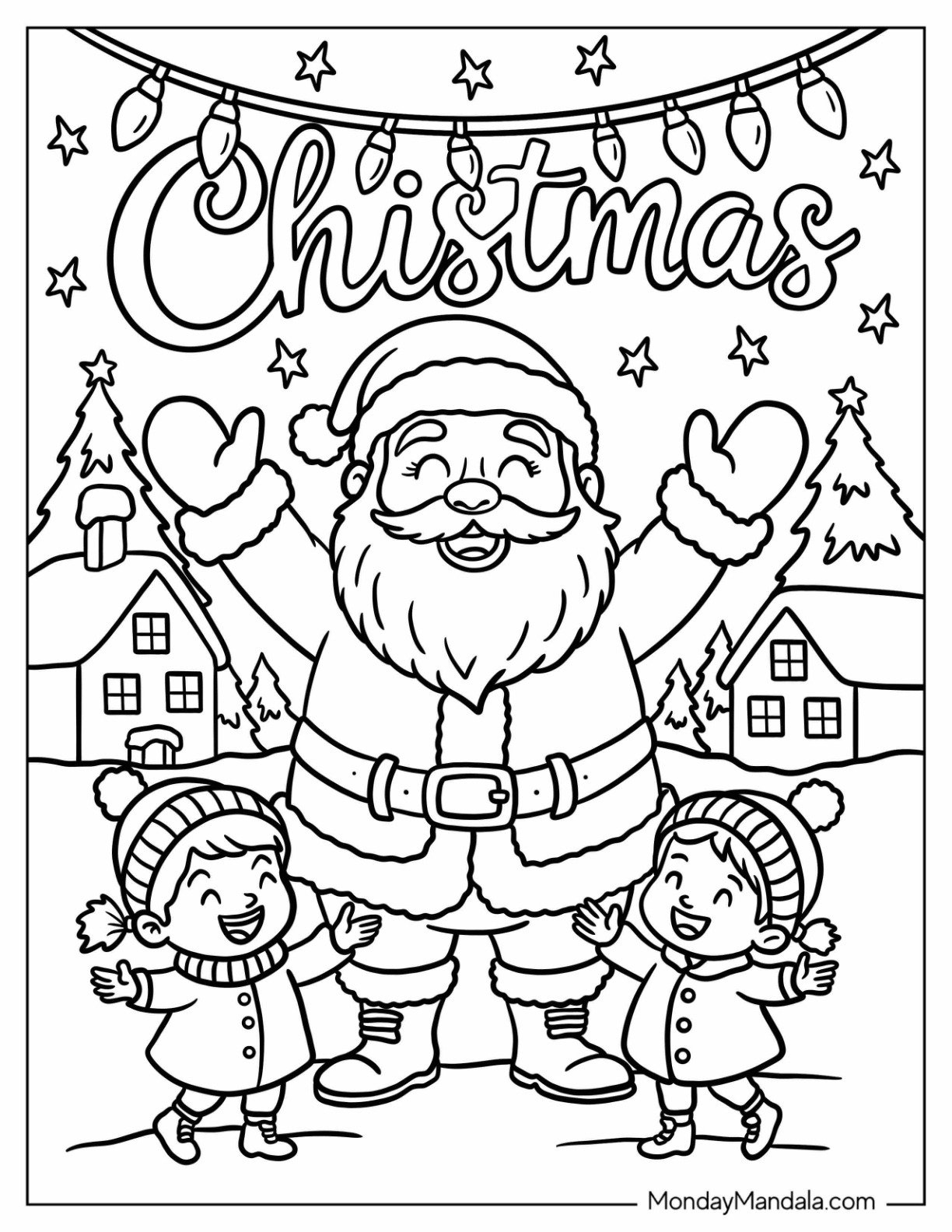 94 Santa Coloring Pages (Free Pdf Printables) with Merry Christmas Coloring Worksheets