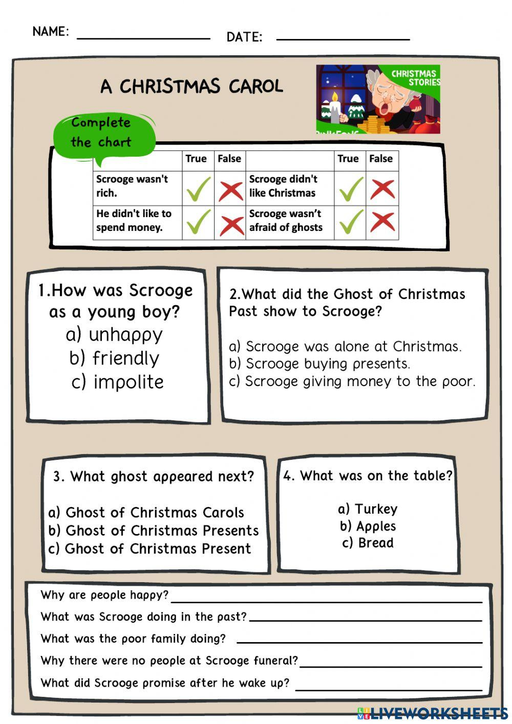 A Christmas Carol Worksheet Worksheet - Worksheets Library with regard to Christmas Carol Worksheets