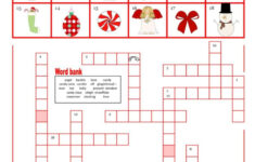 A Christmas Crossword With Word Ban…: English Esl Worksheets Pdf &amp; Doc within Bank On It Worksheets Christmas Answers
