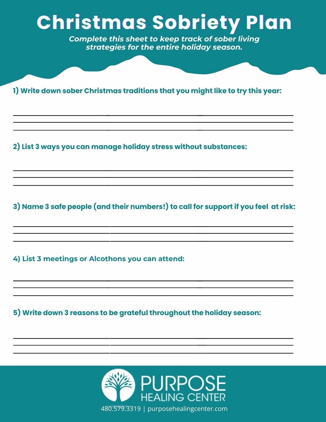 Alcoholics Anonymous Christmas | Purpose | Find Support Now for Christmas Relapse Prevention Worksheets