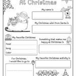 All About Me At Christmas Worksheets (Black & White)Brain With What Christmas Means To Me Worksheets