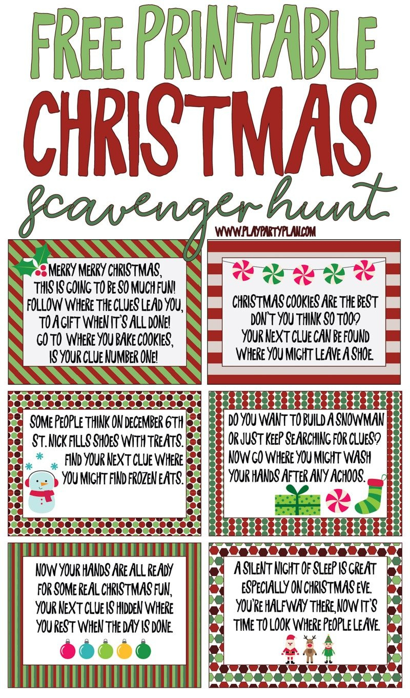Best Ever Christmas Scavenger Hunt - Play Party Plan inside Christmas Scavenger Hunt Worksheets