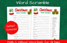 Buy Christmas Word Scramble, Christmas Activity For Kids Printable intended for Scrambled Christmas Super Teacher Worksheets