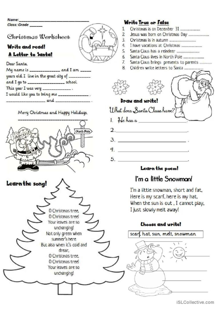 Christmas Activities: English Esl Worksheets Pdf &amp;amp; Doc with regard to Esl Christmas Worksheets Adults