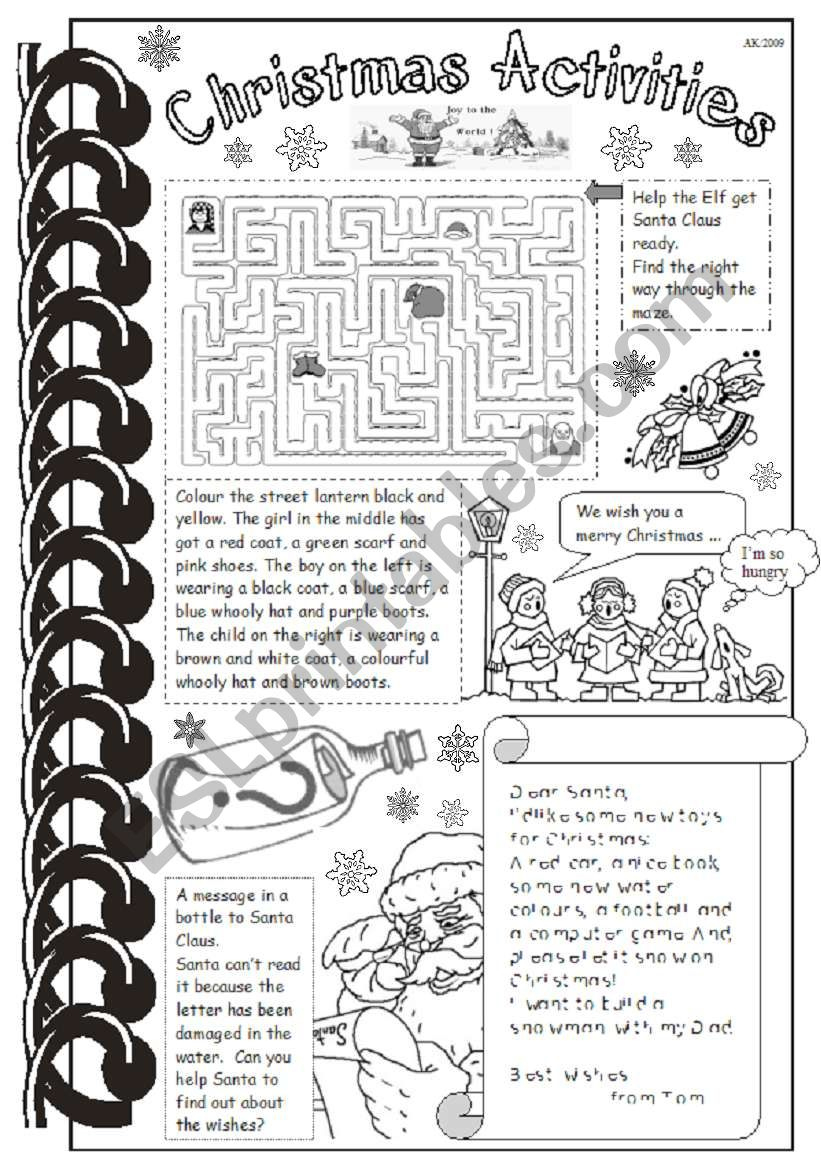 Christmas Activities - Esl Worksheetmarylin with regard to Esl Christmas Adults Worksheets
