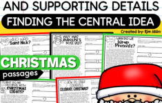 Christmas Activities Main Idea &amp; Supporting Details Reading intended for Main Idea Christmas Worksheets