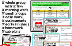 Christmas Activities Main Idea & Supporting Details Reading within Main Idea Christmas Worksheets