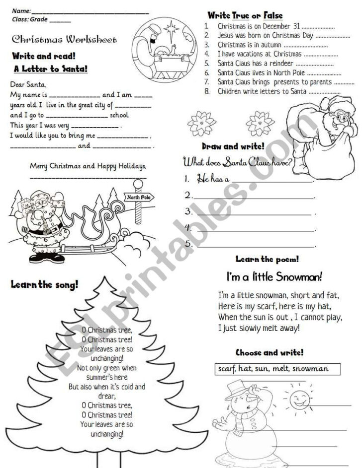What Christmas Means To Me Worksheets
