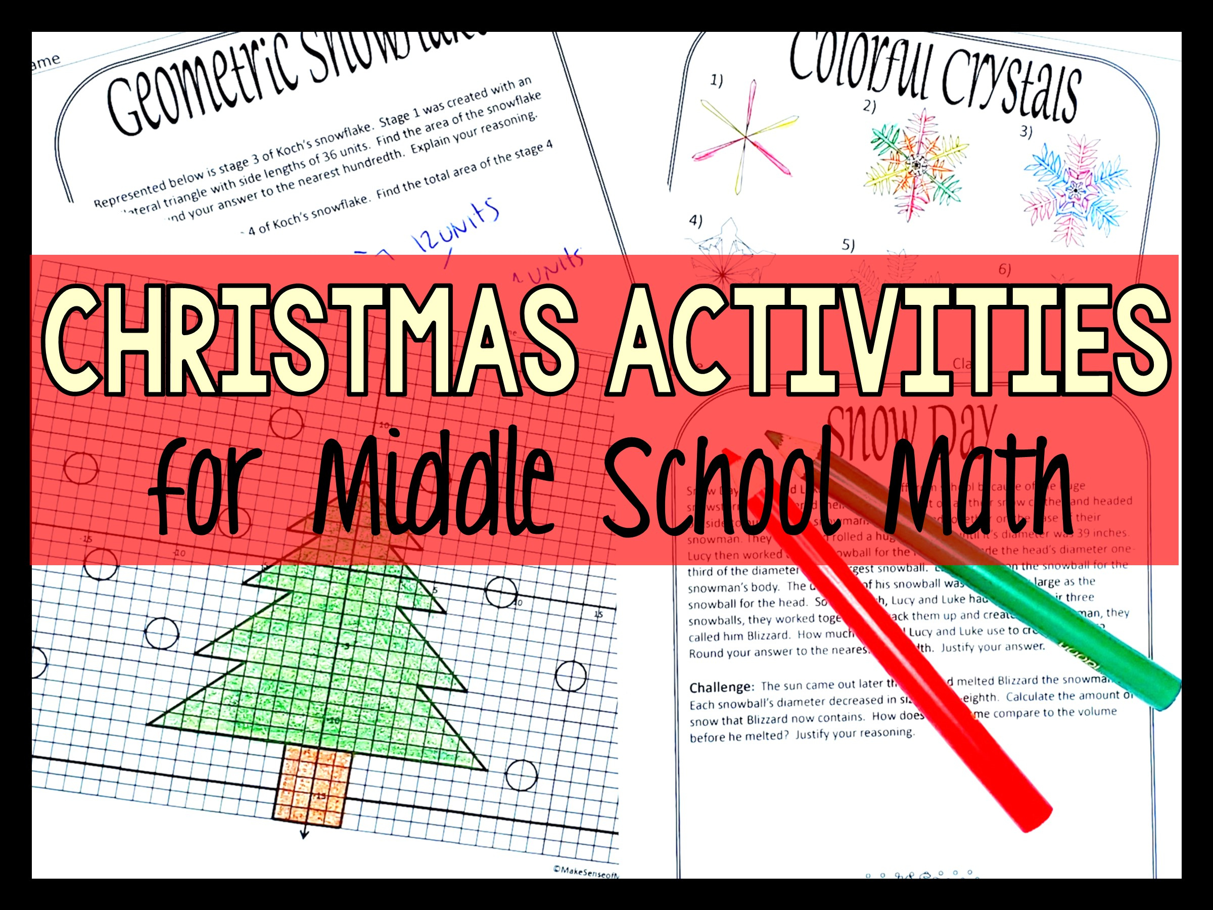 Christmas Activity Worksheets For Middle School Math - Make Sense inside Middle School Christmas Math Worksheets