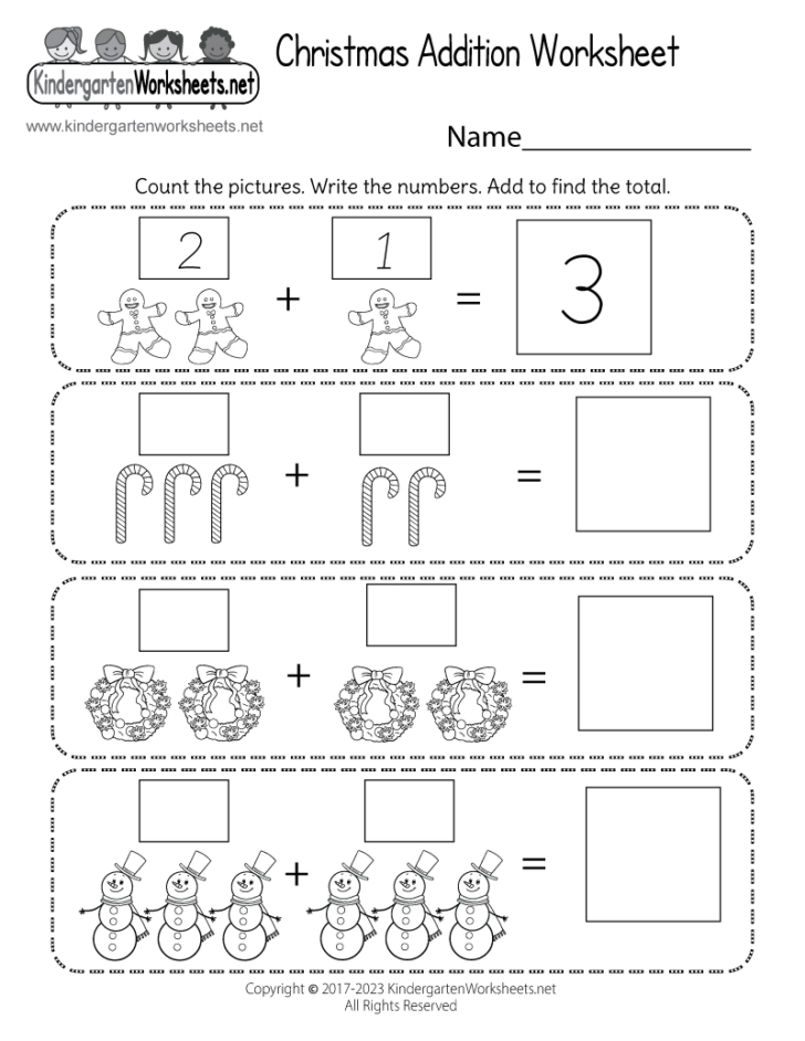 Free Printable Christmas Math Worksheets For Kindergarten Free Printable Christmas Math Worksheets For Kindergarten