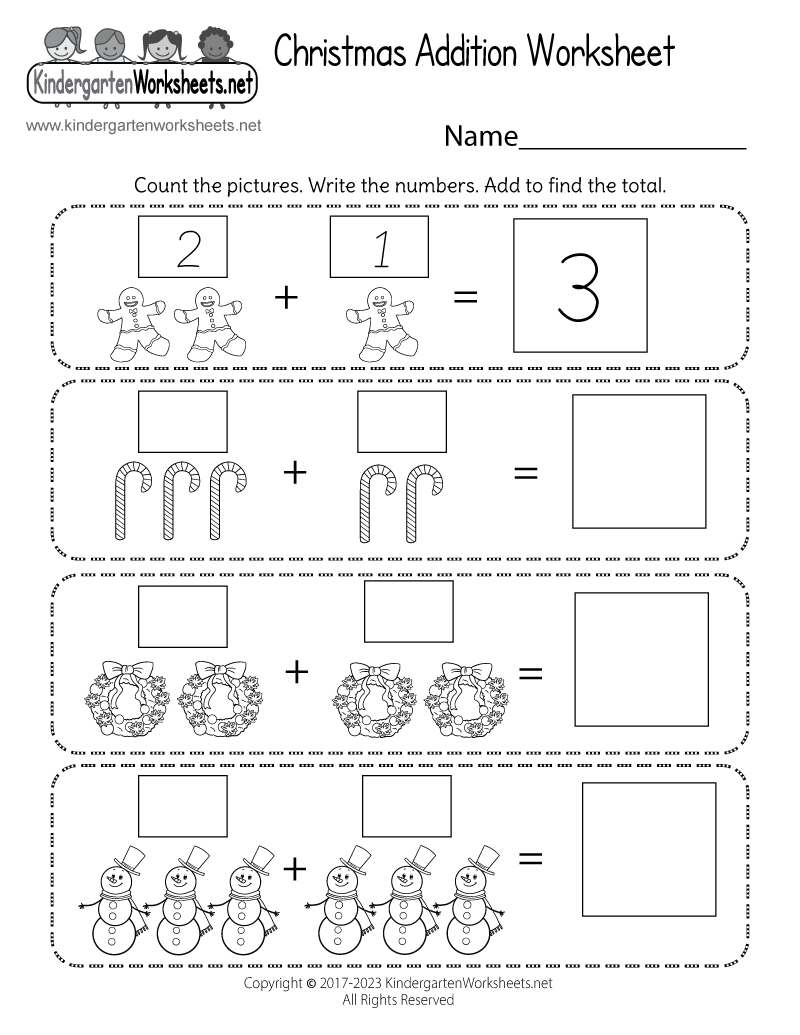 Christmas Addition Worksheet - Free Printable, Digital, &amp;amp; Pdf within Kindergarten Math Christmas Worksheets