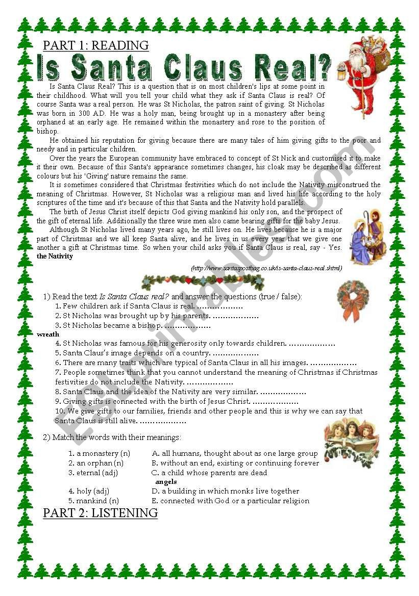 Christmas - All 4 Skills! - Esl Worksheetmarzenka inside Esl Christmas Adults Worksheets