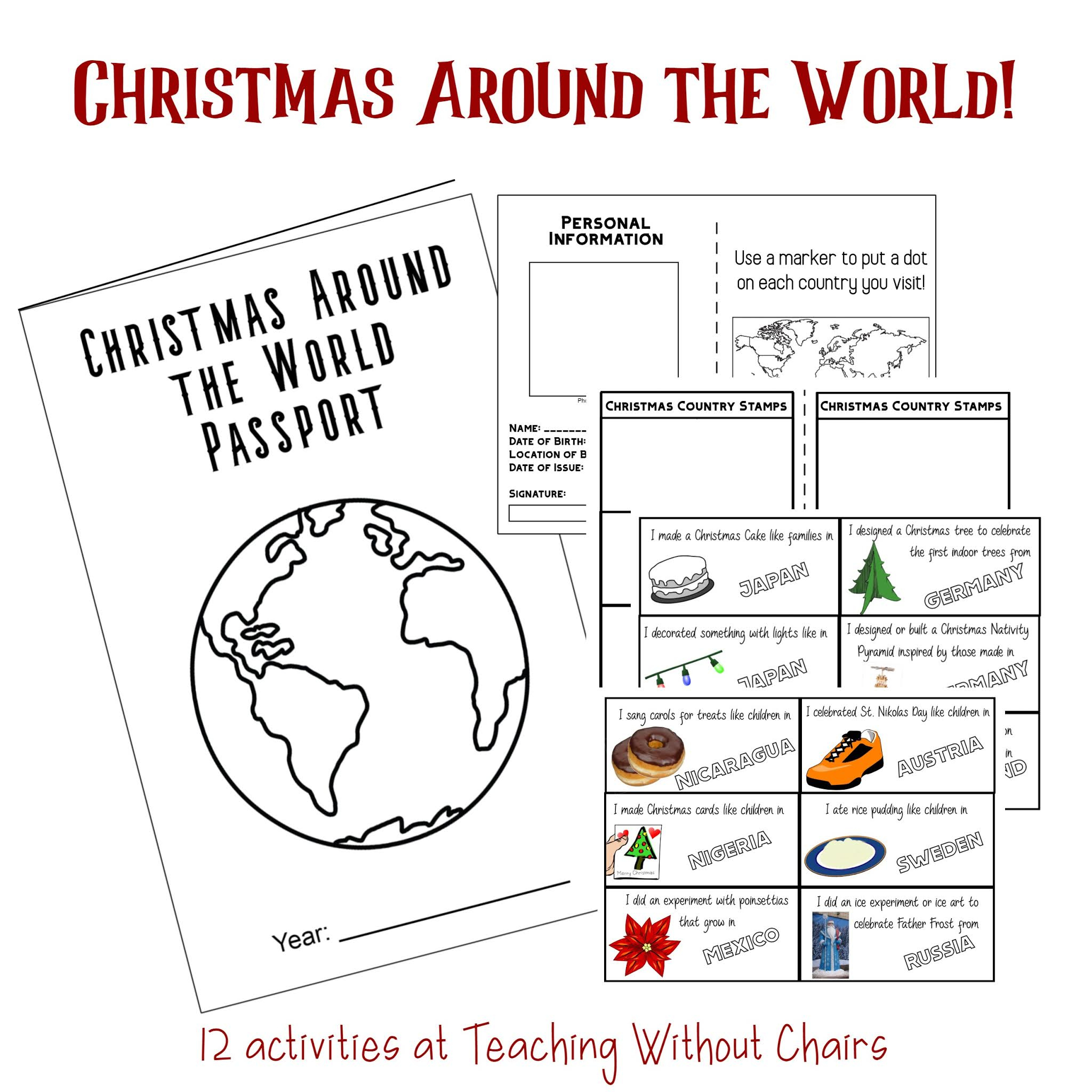 Christmas Around The World For Kids Activities -- Homeschooling throughout Free Christmas Around The World Worksheets