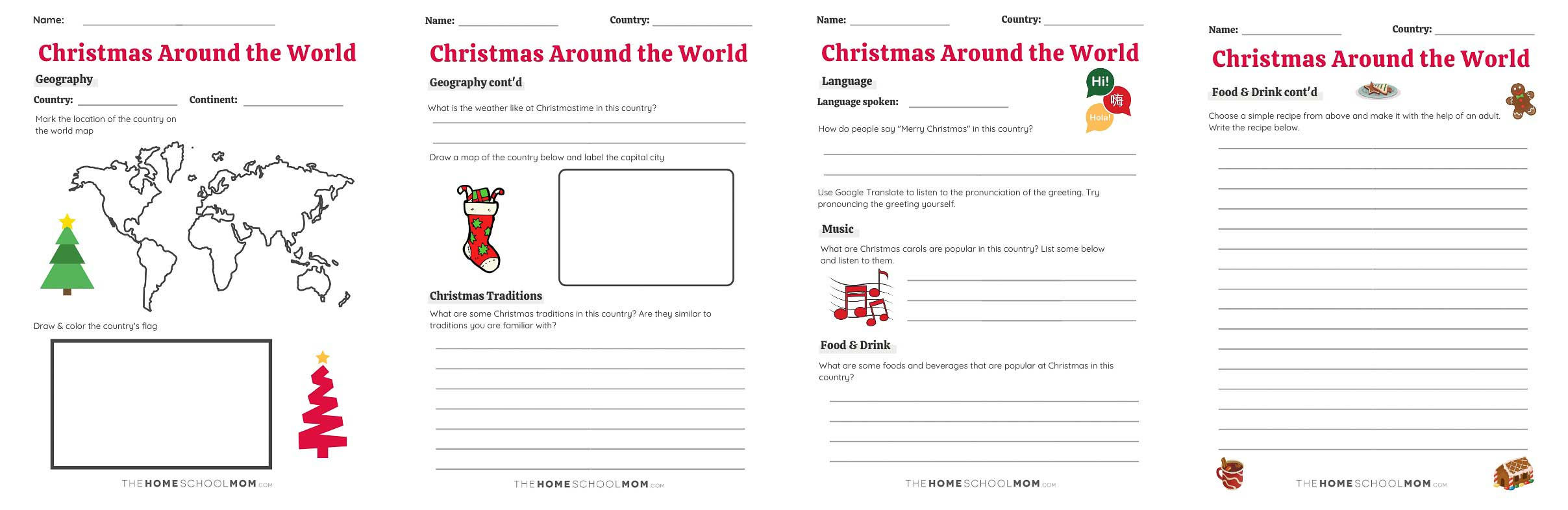 Christmas Around The World For Kids (With Printable) intended for Christmas in Different Countries Worksheets