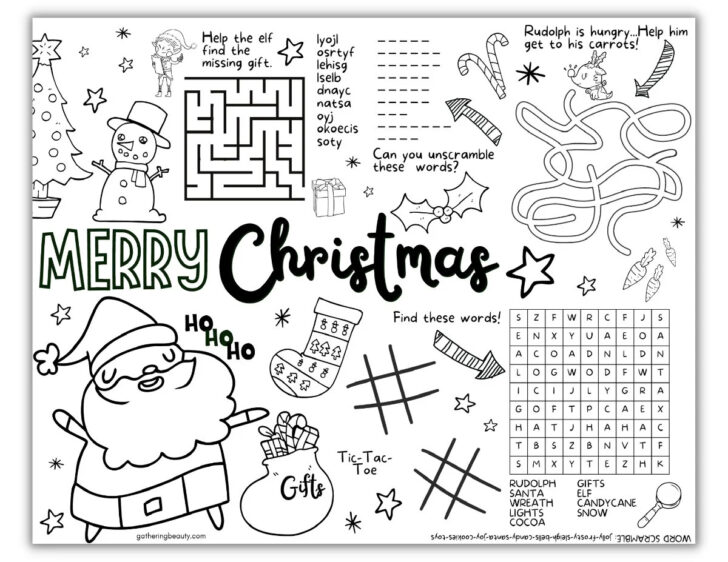Christmas Activity Worksheets For Kids
