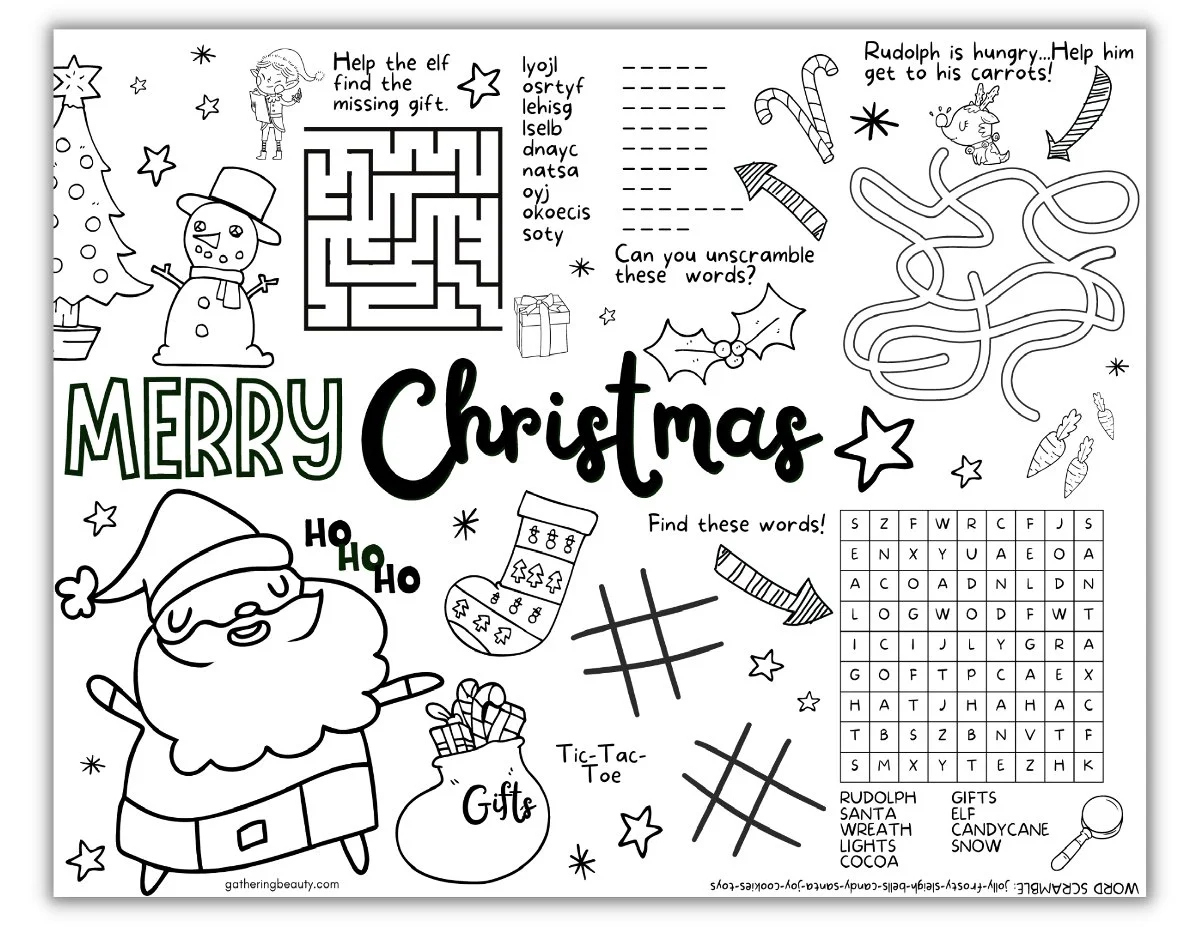 Christmas Coloring Activities For Kids - Free Printable intended for Christmas Activity Worksheets For Kids
