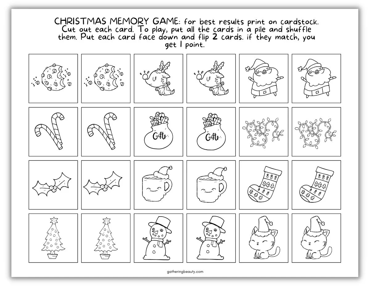 Christmas Coloring Activities For Kids - Free Printable within A Christmas Memory Worksheets Answers