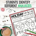 Christmas Coloring Activity   Colorword Analogy Ccss.l.5 With Regard To Christmas Analogies Worksheets Answers