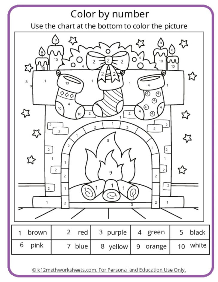 Christmas Coloring Worksheets For Kindergarten