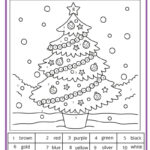 Christmas Colornumber Pages With Regard To Color By Number Christmas Worksheets Math