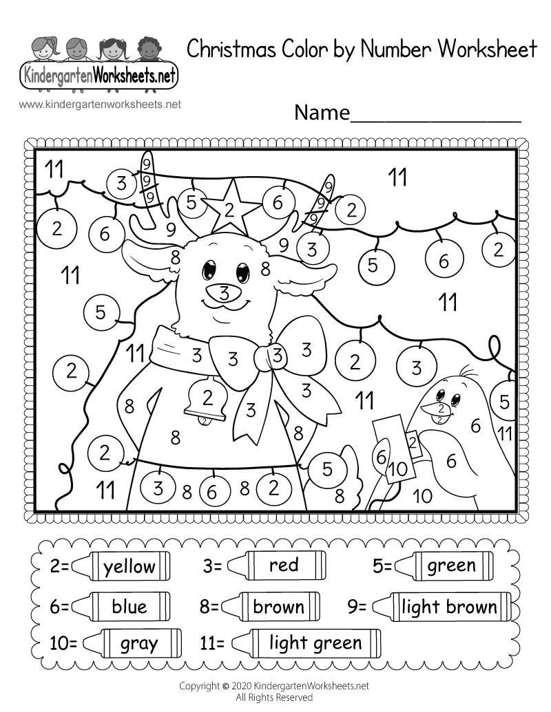Christmas Colornumber Worksheet - Free Printable, Digital, &amp;amp; Pdf with Worksheets For Christmas Free Printable