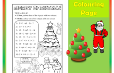 Christmas Colouring Page Freebie | Order Of Operations | Bodmas in Order Of Operations Christmas Worksheets