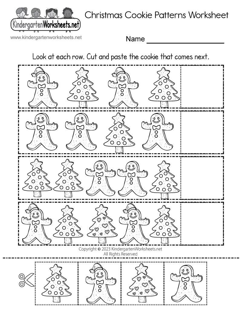 Christmas Cookie Patterns Worksheet - Free Printable, Digital, &amp;amp; Pdf inside Christmas Pattern Worksheets Kindergarten