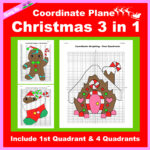 Christmas Coordinate Plane Graphing Picture  Christmas Bundle 3 In Intended For Coordinate Plane Worksheets Christmas