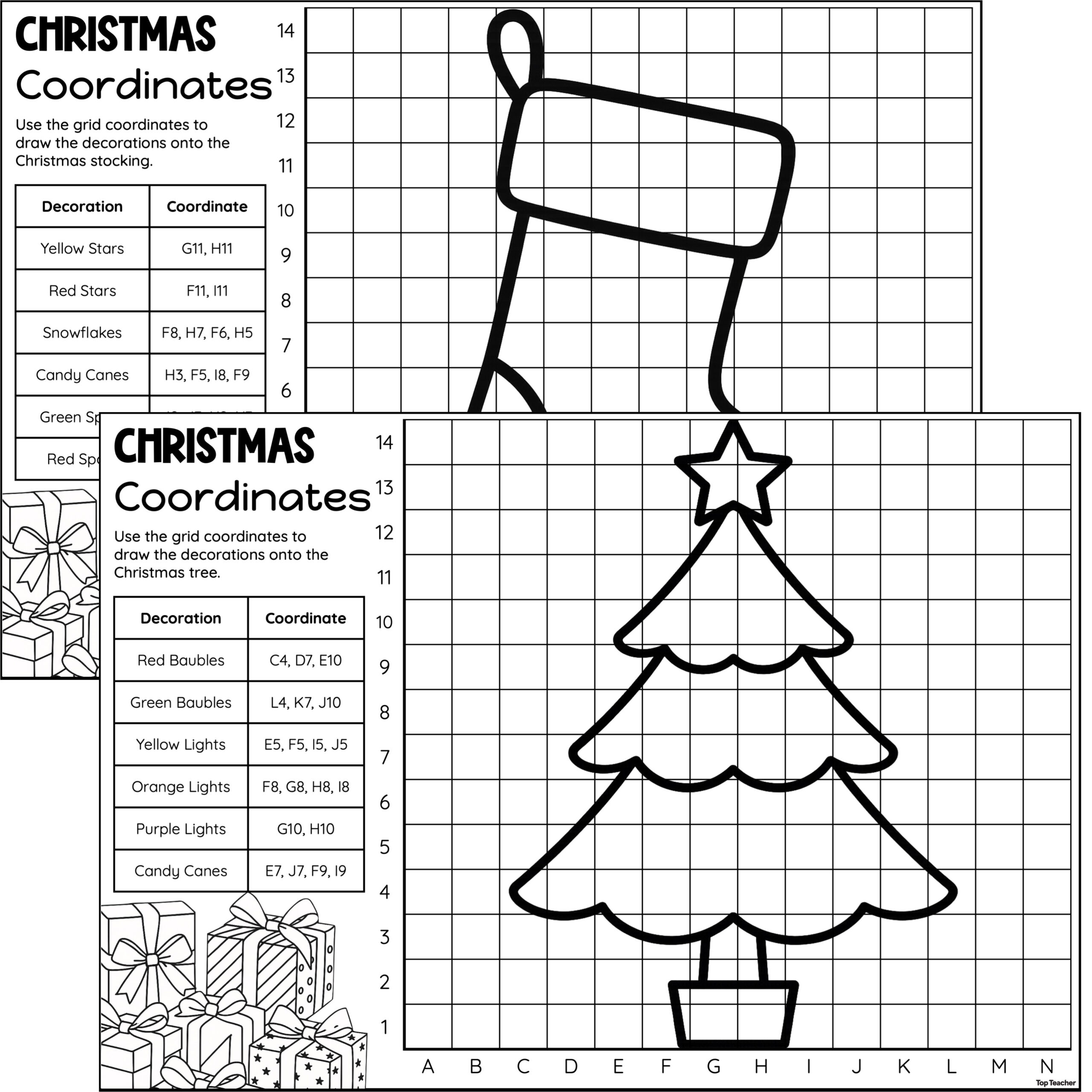 Christmas Coordinates Worksheets - Top Teacher intended for Christmas Ordered Pairs Worksheets