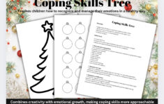 Christmas Coping Skills Tree Activity: Mental Health Worksheet within Christmas Mental Health Worksheets