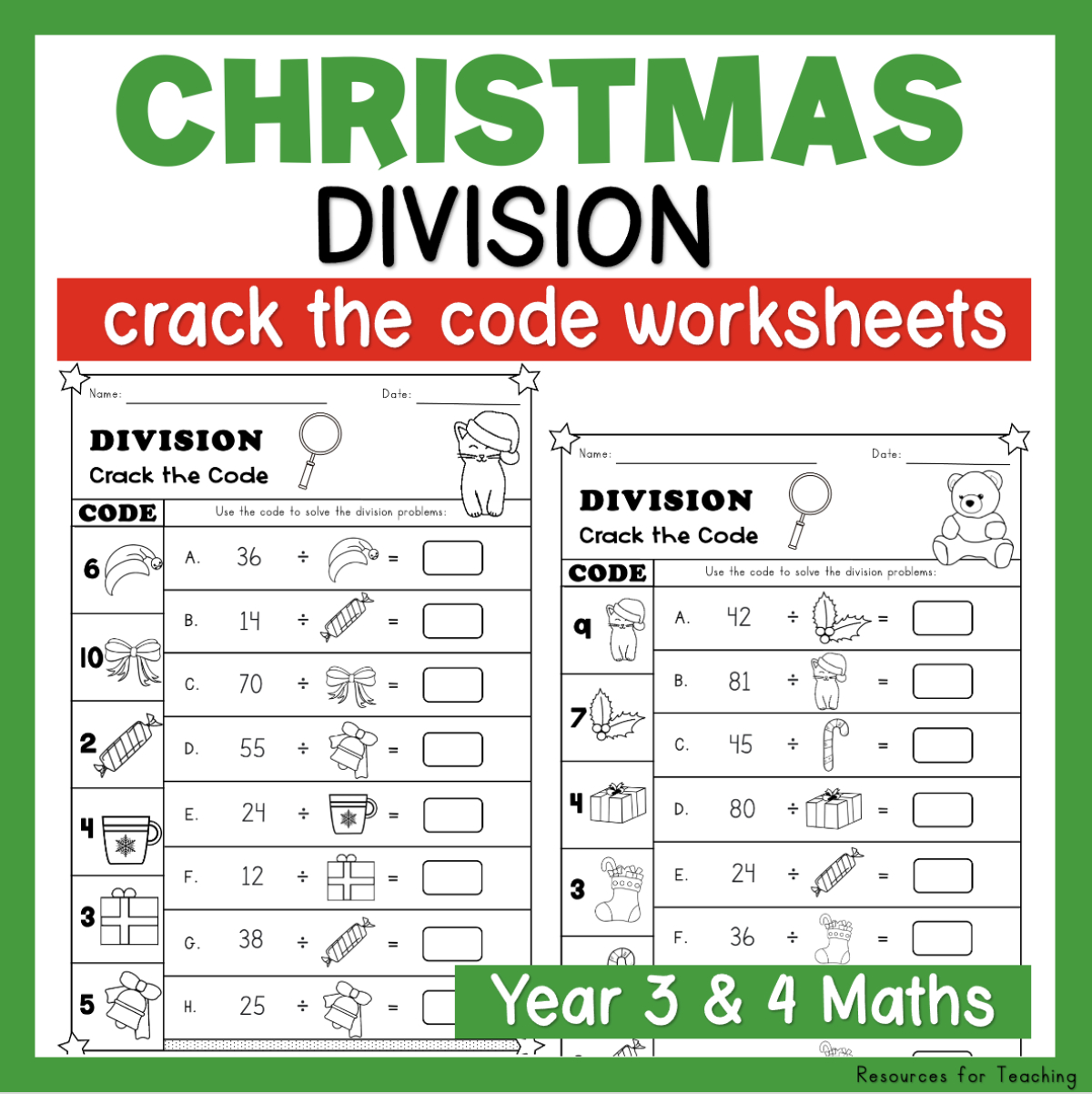 Christmas Crack The Code: Division Worksheets | Resources For in Free Christmas Division Worksheets