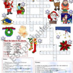 Christmas Crossword (05.12.2008)   Esl Worksheetemila In Christmas Crossword Puzzle Worksheets Answer Key