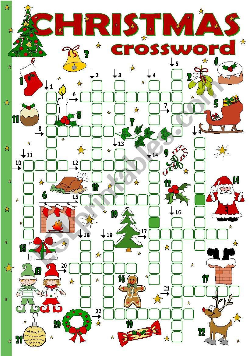 Christmas Crossword - Esl Worksheettecus within Christmas Crossword Puzzle Worksheets