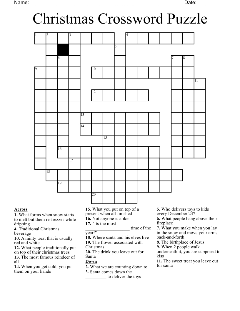 Christmas Crossword Puzzle - Wordmint with Christmas Crossword Puzzle Worksheets