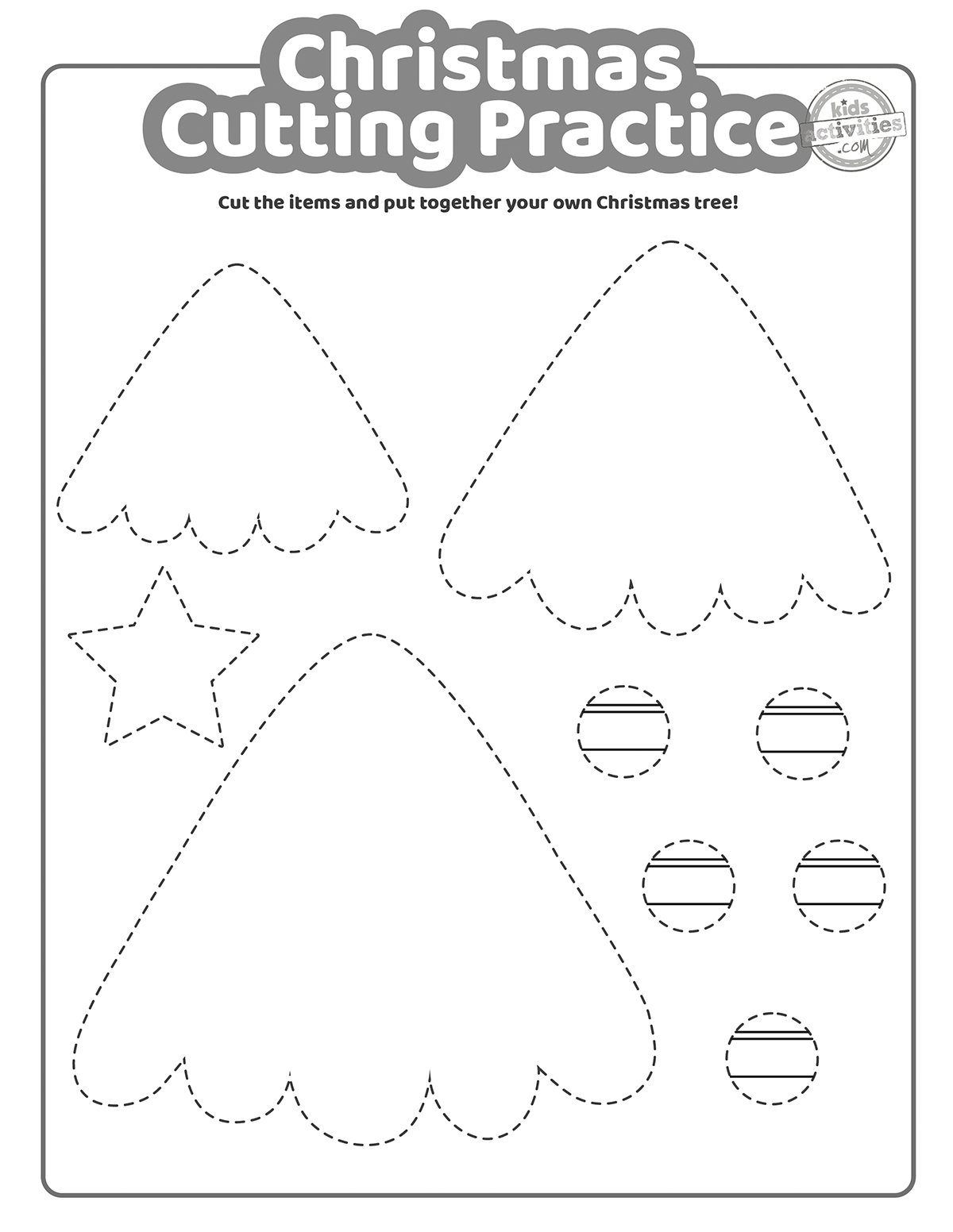 Christmas Cutting Practice Coloring Pages For Kids! Kids with regard to Free Christmas Cutting Worksheets