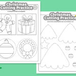 Christmas Cutting Practice Coloring Pages For Kids! Kids Within Free Christmas Cutting Worksheets