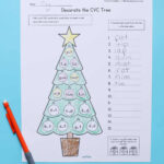 Christmas Cvc Worksheets For Kindergarten   Free Printables Intended For Christmas Cvc Worksheets For Kindergarten