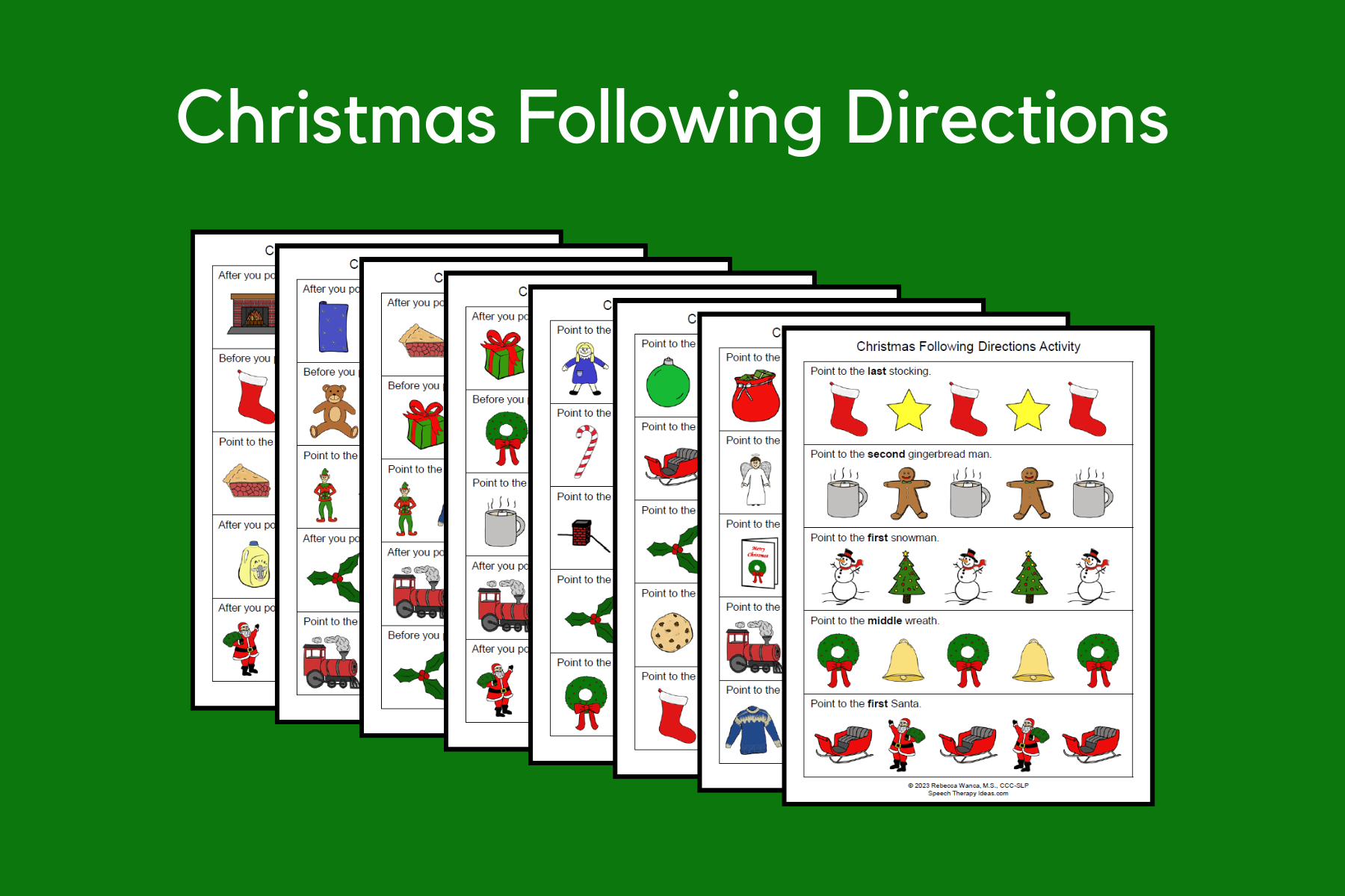 Christmas Following Directions Activity | Speech Therapy Ideas in Christmas Following Directions Worksheets Free