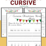Christmas Free Printable Cursive Handwriting Worksheets Regarding Christmas Cursive Writing Worksheets