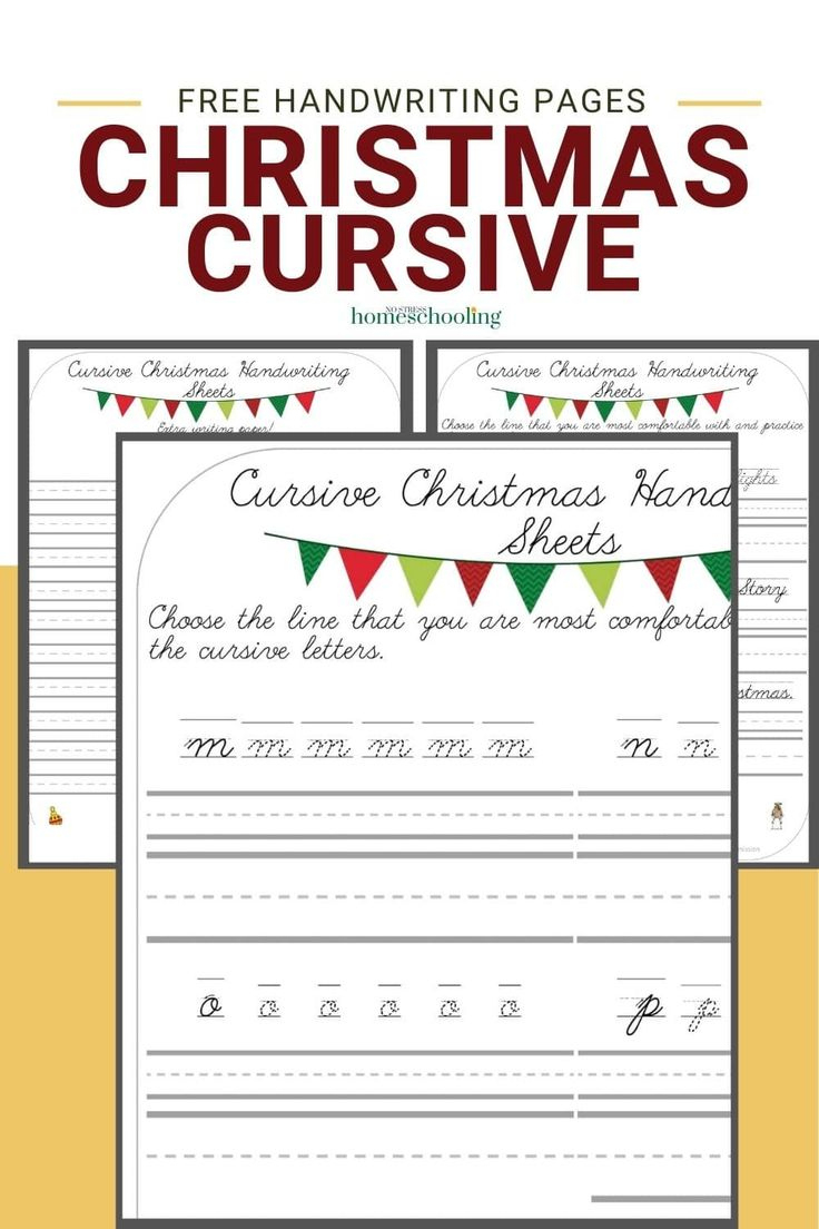 Christmas Free Printable Cursive Handwriting Worksheets regarding Christmas Cursive Writing Worksheets